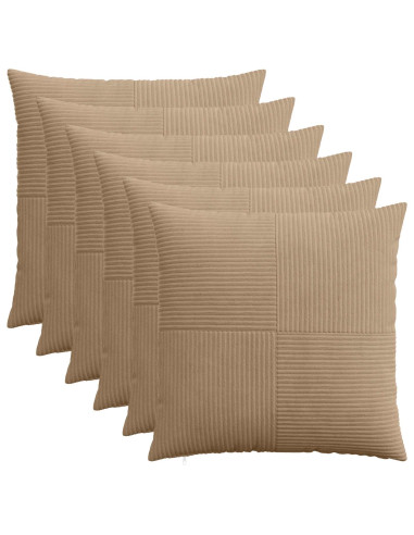 Federa 6 pz ALMELO Marrone 60 x 60 cm corduroy