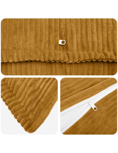 Federa 2 pz HOUTEN Giallo 30 x 30 cm corduroy