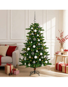 Albero di Natale Artificiale con Palline 120 cm 150 LED