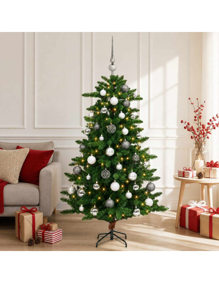 Albero di Natale Artificiale con Palline 120 cm 150 LED