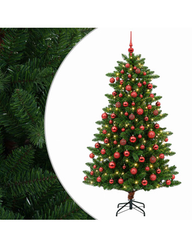 Albero di Natale Artificiale con Palline 180 cm 300 LED