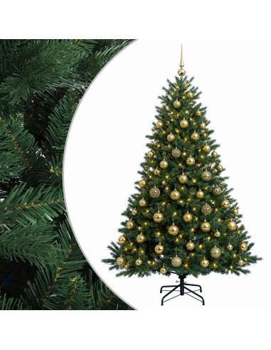 Albero di Natale artificiale con palline 240 cm 300 LED