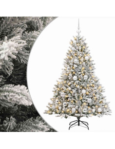 Albero di Natale artificiale con palline 210 cm 300 LED