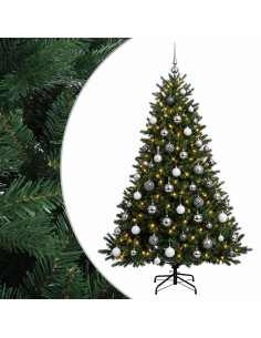 Albero di Natale artificiale con palline 180 cm 300 LED