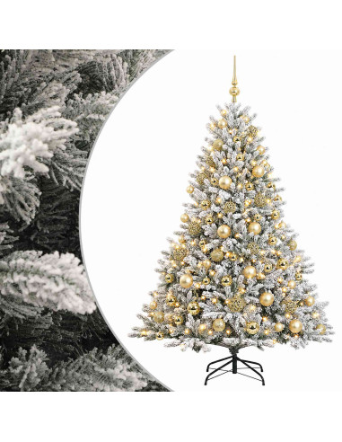 Albero di Natale artificiale con palline 180 cm 300 LED