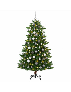 Albero di Natale Artificiale con Palline 180 cm 300 LED 2