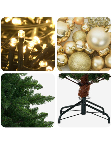 Artificial Christmas Tree with Bauble 210 cm 300 LED