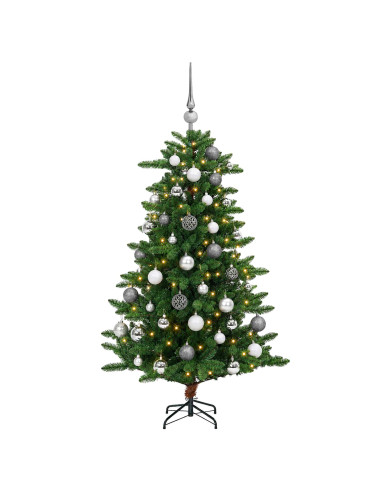 Albero di Natale Artificiale con Palline 120 cm 150 LED