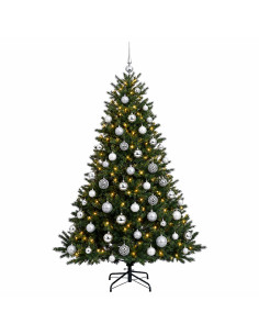 Albero di Natale artificiale con palline 240 cm 300 LED 2