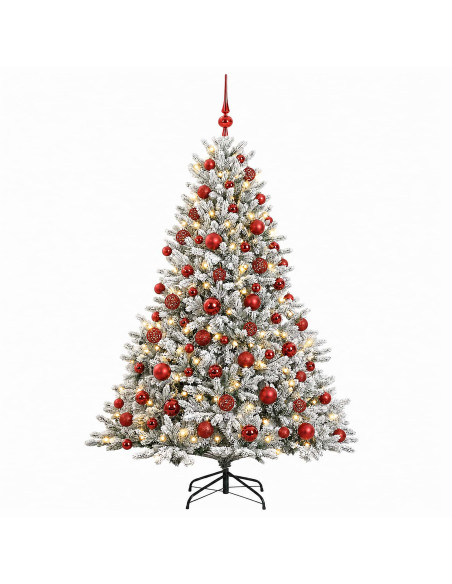 Albero di Natale artificiale con palline 180 cm 300 LED