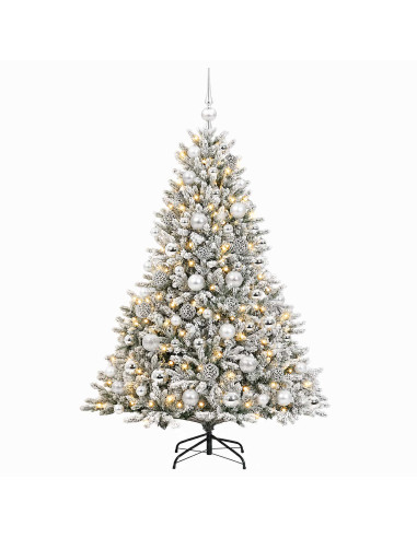 Albero di Natale artificiale con palline 210 cm 300 LED