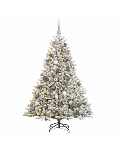 Albero di Natale artificiale con palline 210 cm 300 LED