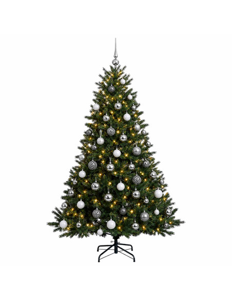 Albero di Natale artificiale con palline 180 cm 300 LED