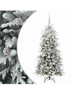 Albero di Natale artificiale con palline 150 cm 150 LED