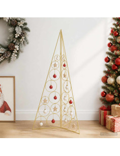 Albero di Natale in metallo KUOPIO 100 cm Acciaio Oro