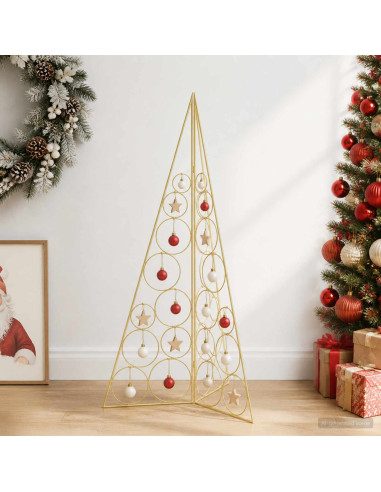 Albero di Natale in metallo KUOPIO 100 cm Acciaio Oro