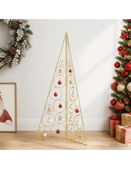 Albero di Natale in metallo KUOPIO 100 cm Acciaio Oro