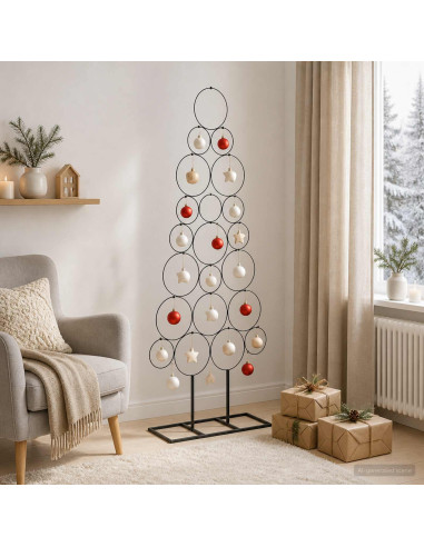 Albero di Natale in metallo con supporto KUOPIO 125 cm Acciaio