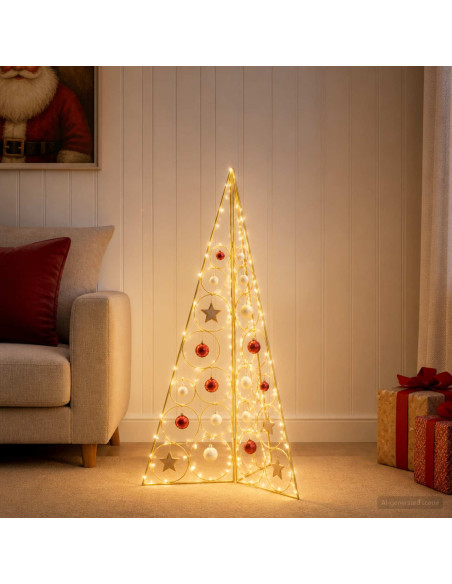 Albero di Natale in metallo KUOPIO 100 cm Acciaio Oro