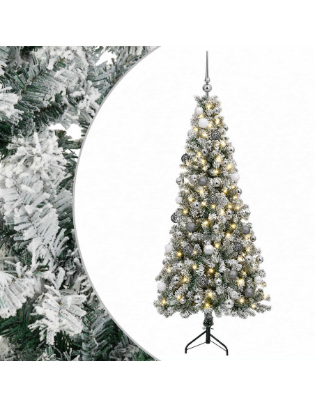 Albero di Natale artificiale con palline 240 cm 300 LED