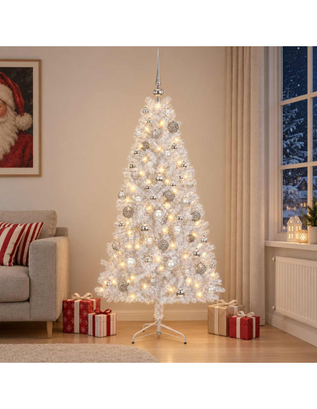 Albero di Natale artificiale con palline 210 cm 300 LED