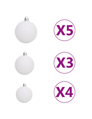 Albero di Natale Preilluminato con Palline e Pigne 180 cm