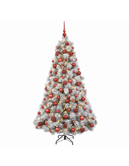 Albero di Natale artificiale con palline 180 cm 300 LED