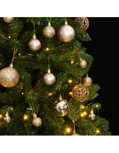 Albero Natale Artificiale Incernierato 300 LED e Palline 270 cm