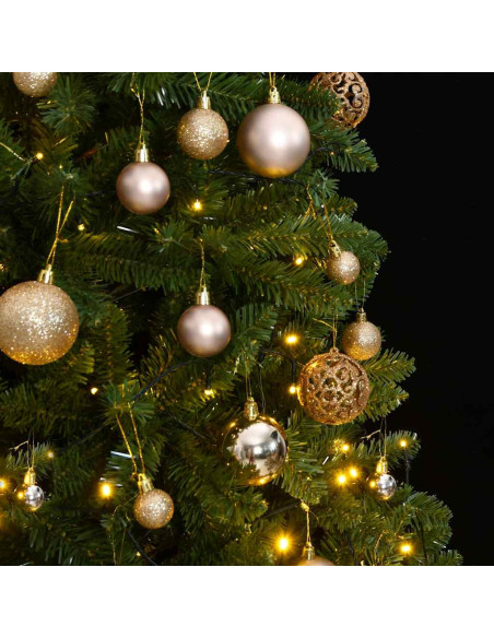 Albero Natale Artificiale Incernierato 300 LED e Palline 270 cm