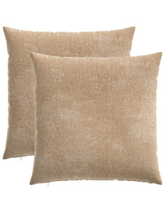 Federa 2 pz HEERLEN Tortora 70 x 70 cm Tessuto Chenille 2