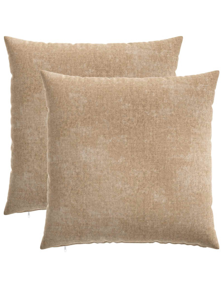Federa 2 pz HEERLEN Tortora 70 x 70 cm Tessuto Chenille