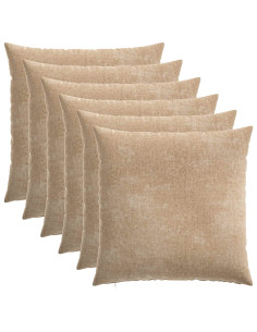 Federa 6 pz HEERLEN Tortora 70 x 70 cm Tessuto Chenille 2