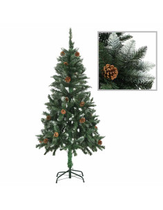 Albero di Natale Preilluminato con Palline e Pigne 150 cm