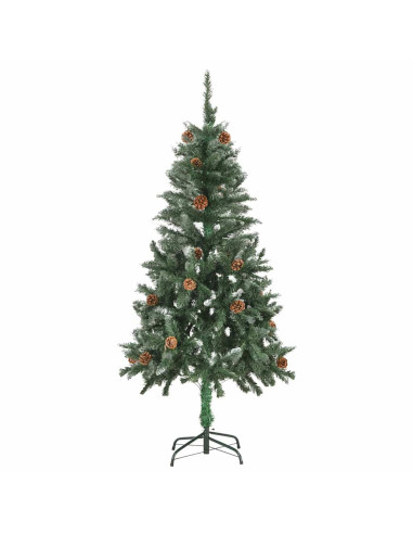 Albero di Natale Preilluminato con Palline e Pigne 150 cm