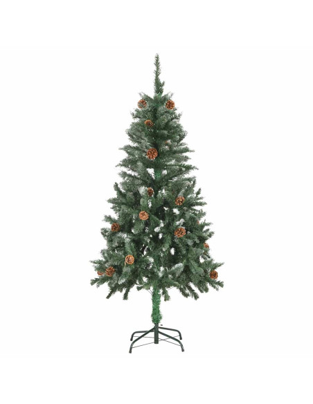 Albero di Natale Preilluminato con Palline e Pigne 150 cm