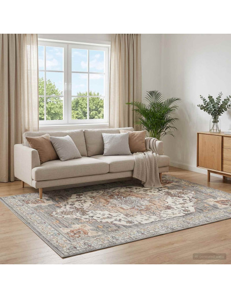 Tappeto ORIZ Marrone 200 x 200 cm 100% Poliestere