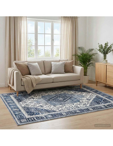 Tappeto ORIZ Blu Scuro 200 x 200 cm 100% Poliestere