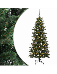 Albero di Natale artificiale con palline 180 cm 300 LED