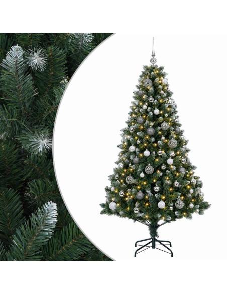 Albero di Natale Artificiale con Palline 210 cm 300 LED