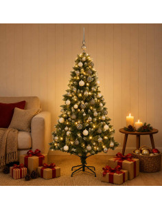 Albero di Natale Artificiale con Palline 120 cm 150 LED