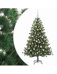 Albero di Natale artificiale con palline 210 cm 300 LED
