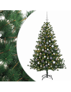 Albero di Natale artificiale con palline 240 cm 300 LED