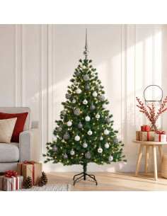 Albero di Natale artificiale con palline 150 cm 150 LED
