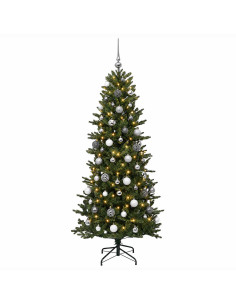 Albero di Natale artificiale con palline 180 cm 300 LED 2