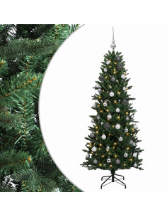Albero di Natale artificiale con palline 120 cm 150 LED 2