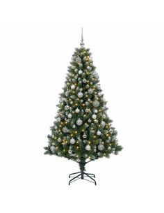Albero di Natale Artificiale con Palline 180 cm 300 LED 2