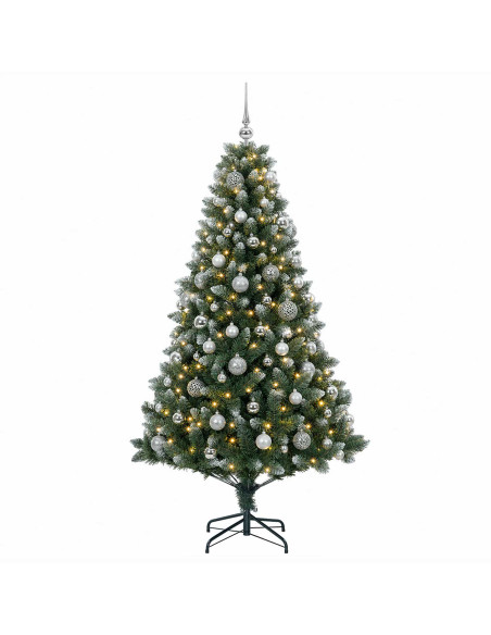 Albero di Natale Artificiale con Palline 180 cm 300 LED