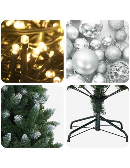 Albero di Natale Artificiale con Palline 240 cm 300 LED