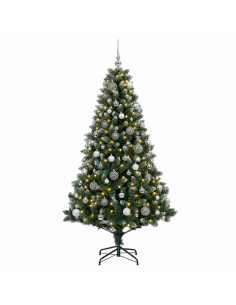 Albero di Natale Artificiale con Palline 180 cm 300 LED 2