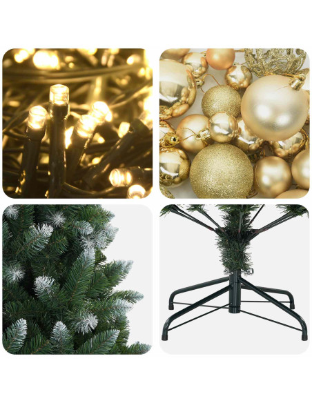 Albero di Natale Artificiale con Palline 240 cm 300 LED